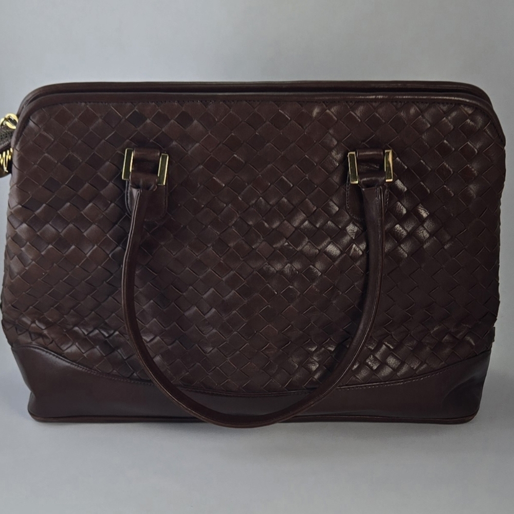 Morris Moskowitz  Leather Woven Purse Bottega Style